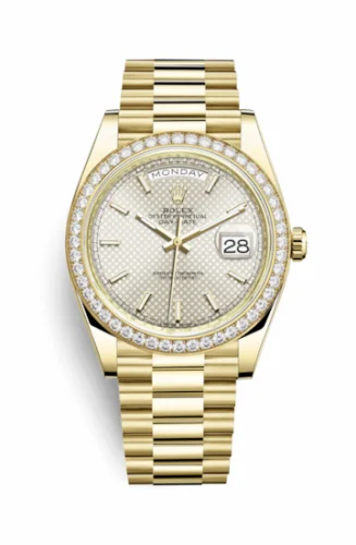 Rolex Day-Date 40 Yellow Gold / Diamond / Silver 228348RBR-0005 (M228348RBR-0005)
